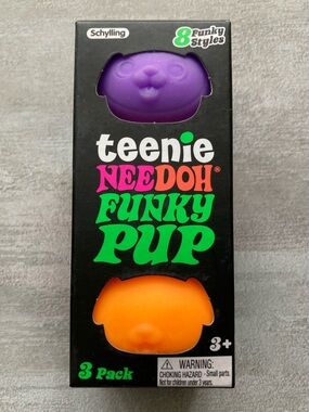 teenie NEE DOH Funky Pup 3-Pack Purple, Pink & Orange